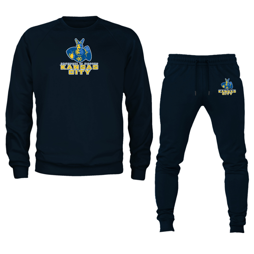 Men's UMKC Kangaroos Crewneck Sweatshirt Joggers Suit